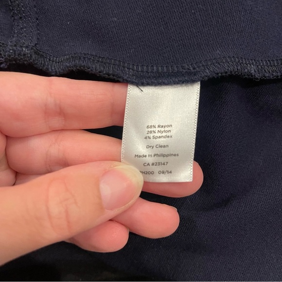 Talbots Dress Women’s Sz 8 Petite Navy Blue Short Sleeves Knee Length Stretch - Picture 7 of 10